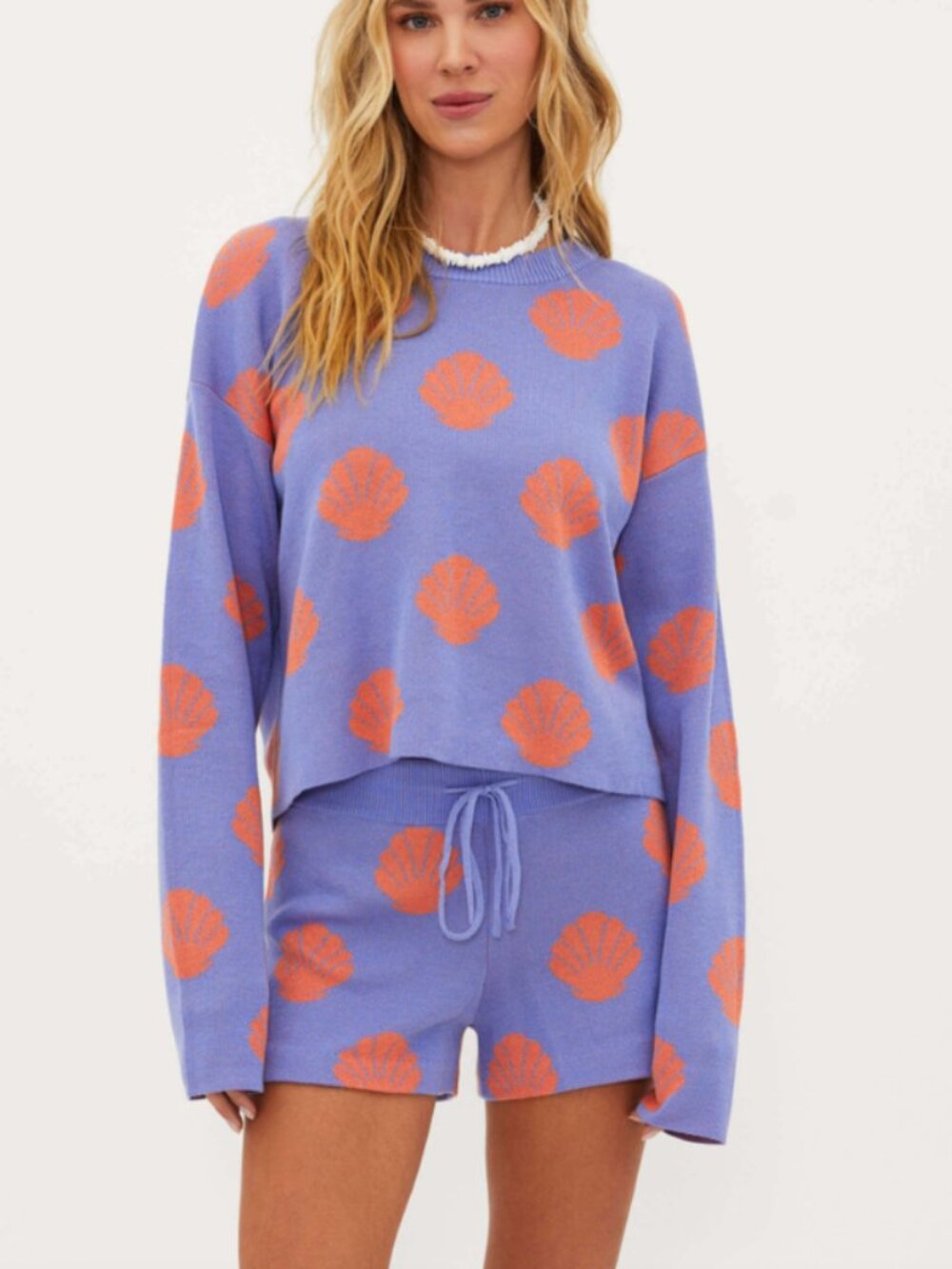 Beach Riot Beach Sweater & Balboa Shorts Set in Siren Shells